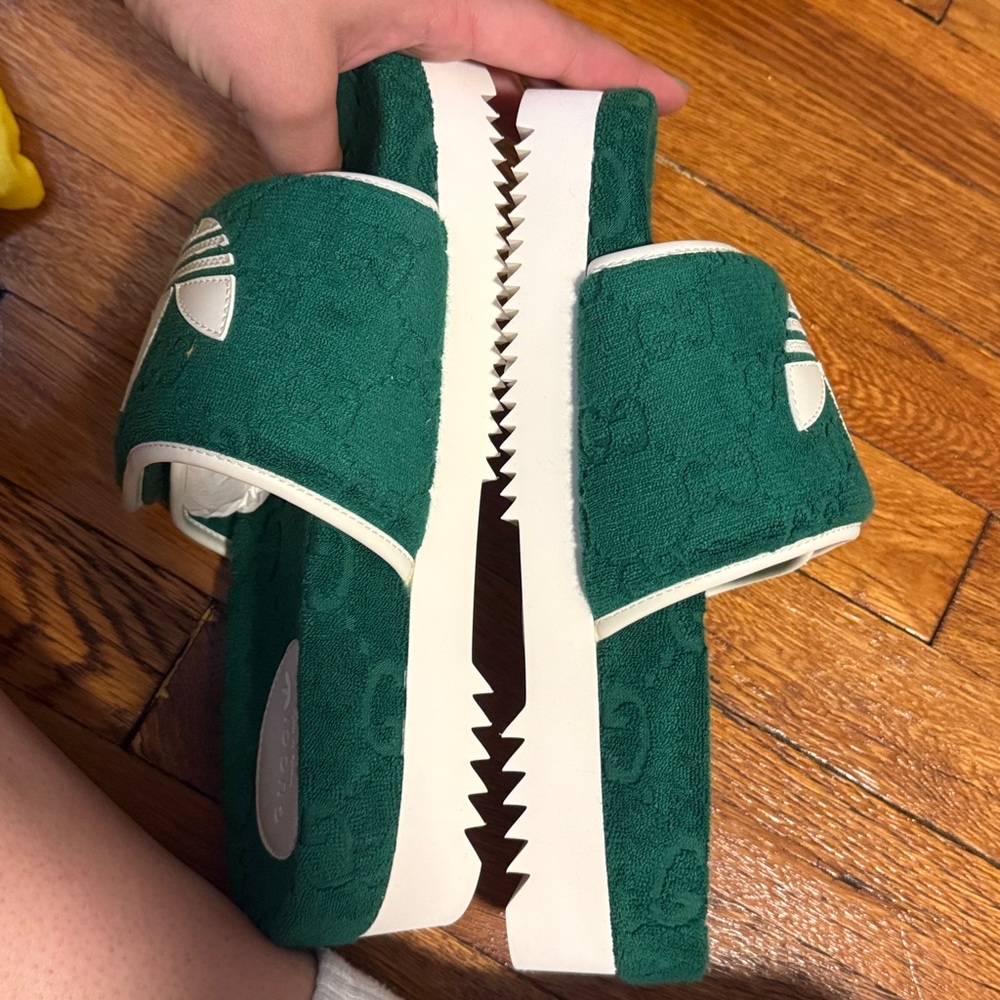 adidas x Gucci GG Platform Sandal Green - Picture 5 of 7